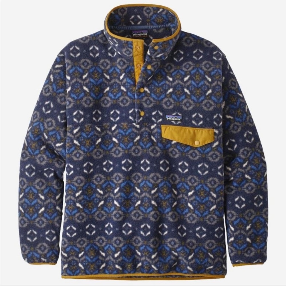 Patagonia Synchilla Snap T Fleece Pullover Tundra Cluster Navy Blue Men's Size M - Picture 14 of 14